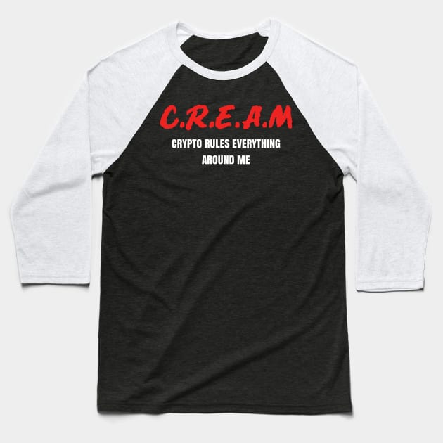 Crypto Cream 2 Baseball T-Shirt by Milasneeze